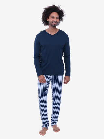 Mey Pyjama lang 'Graphic Stripes'‌‌ in Blau