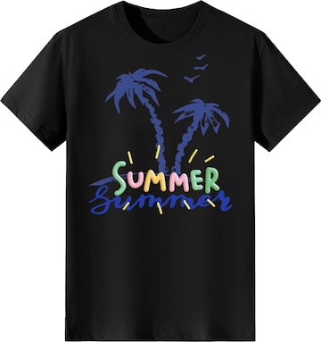 T-shirt 'Summer Palm Tree' LapaPlus en noir : devant