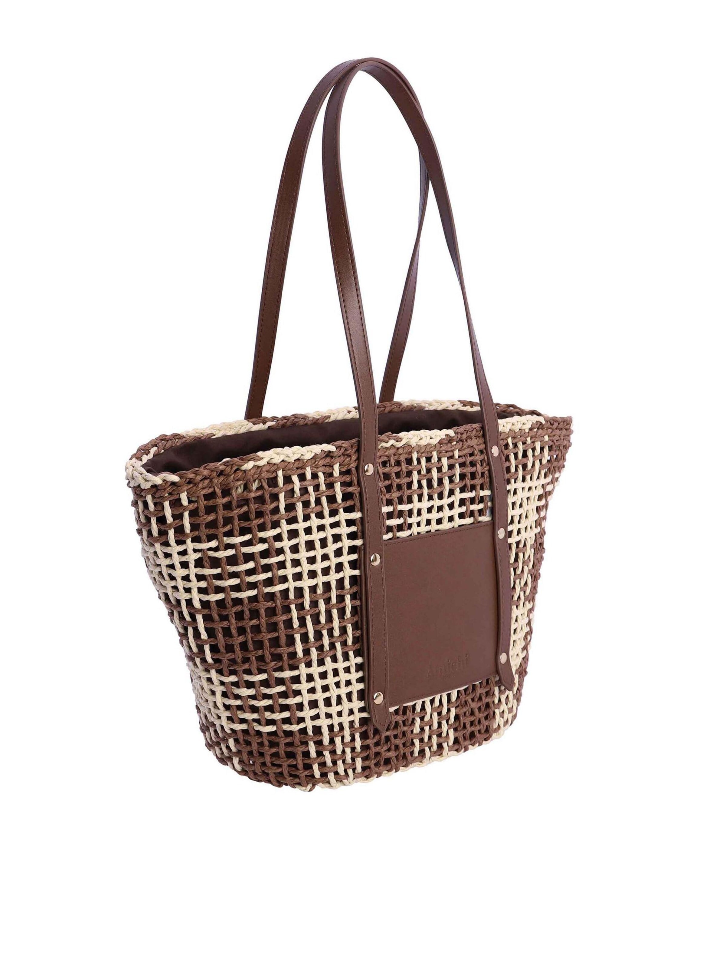 Amichi - Shopper 'Bolso shopper para mujer Soie de fibras naturales con cremallera' en marrón