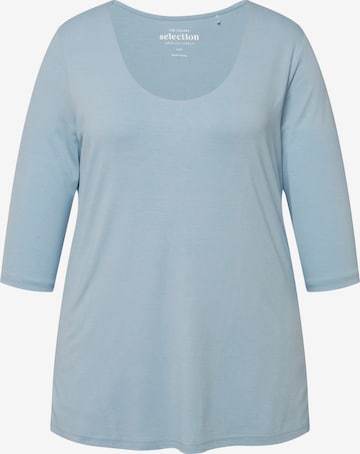 T-shirt Ulla Popken en bleu : devant