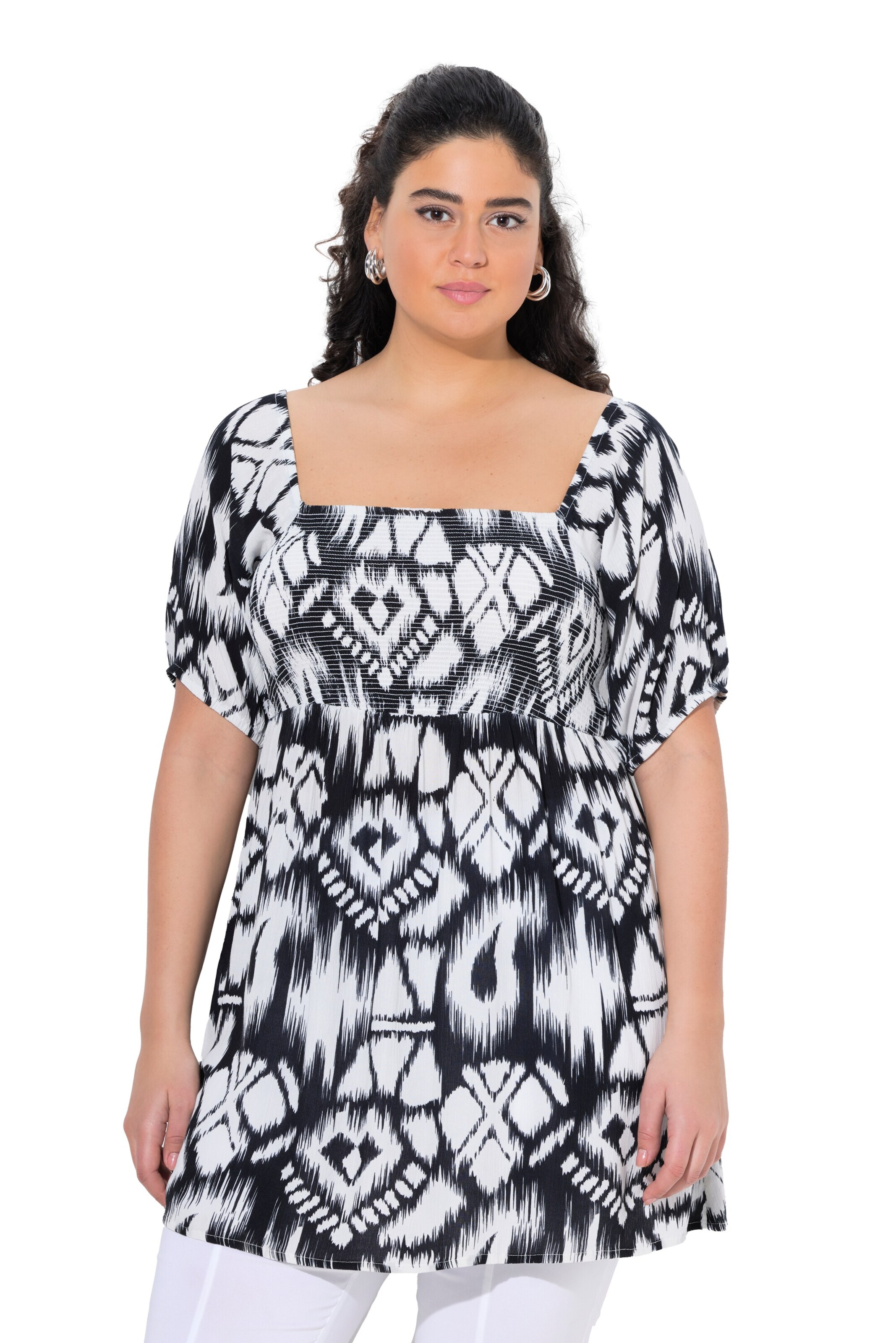 Ulla Popken Μπλούζα σε λευκό: μπροστά