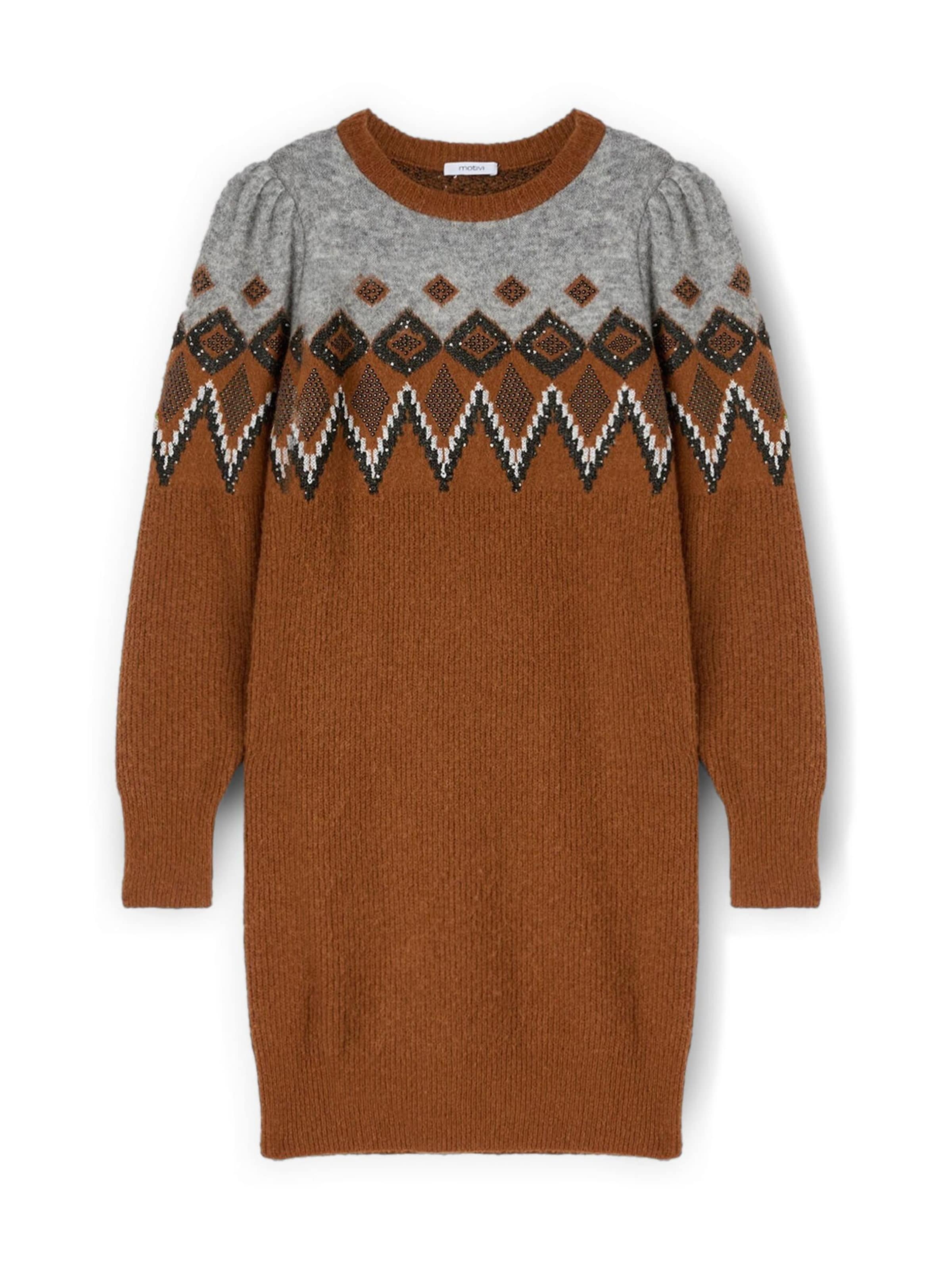 Robe MOTIVI en marron : devant
