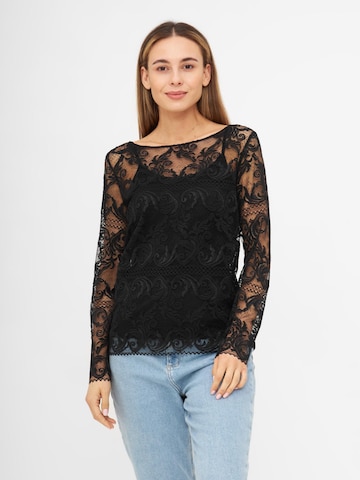 TOOche Shirt 'Lace Elegance' in Black: front