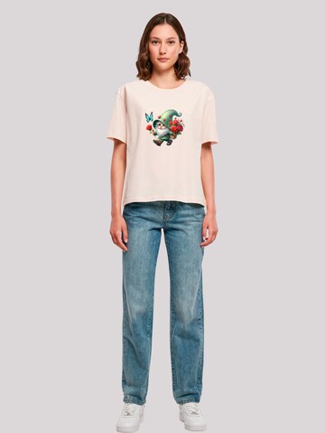 F4NT4STIC Shirt 'Gnom Frühling Blumen Schmetterling' in Pink