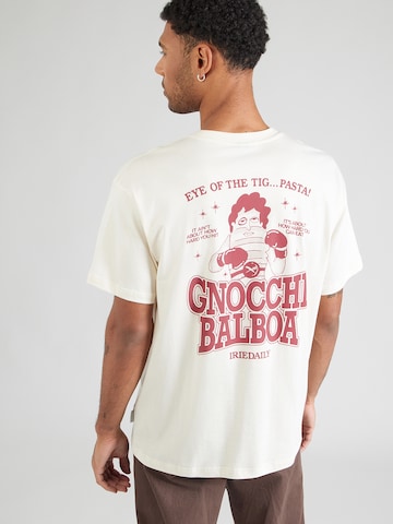 Iriedaily Тениска 'Gnocchi Balboa' в бяло: отпред