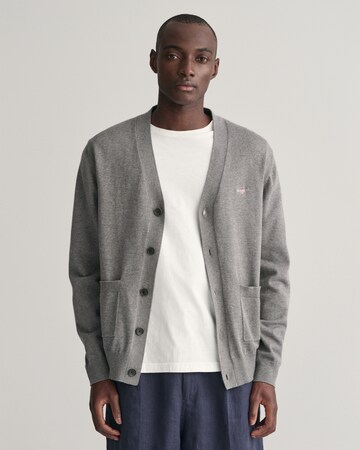 GANT Knit Cardigan in Grey: front