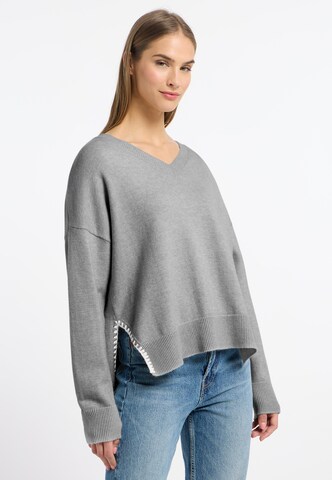 Frieda & Freddies NY Strickpullover in Grau: Vorderseite