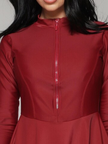 SIYA Swimwear High neck Badeanzug 'East – Burkini/Modest' in Rot