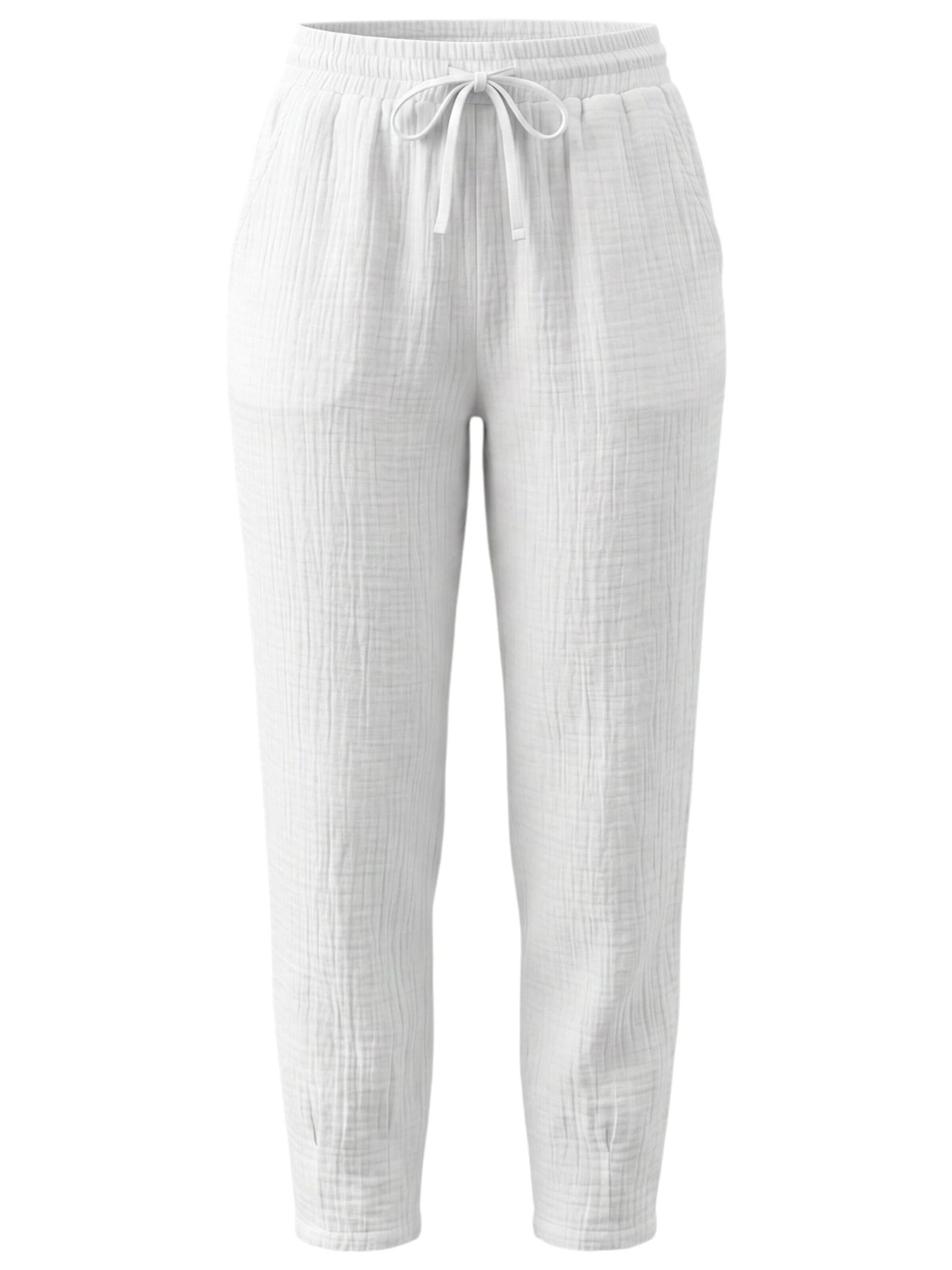 WENOR Tapered Broek 'TANORA' in Wit: voorkant