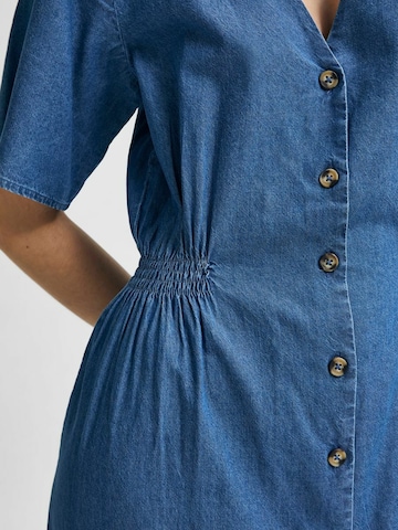 Rochie tip bluză 'SLFCLARISA' de la Selected Femme Petite pe albastru