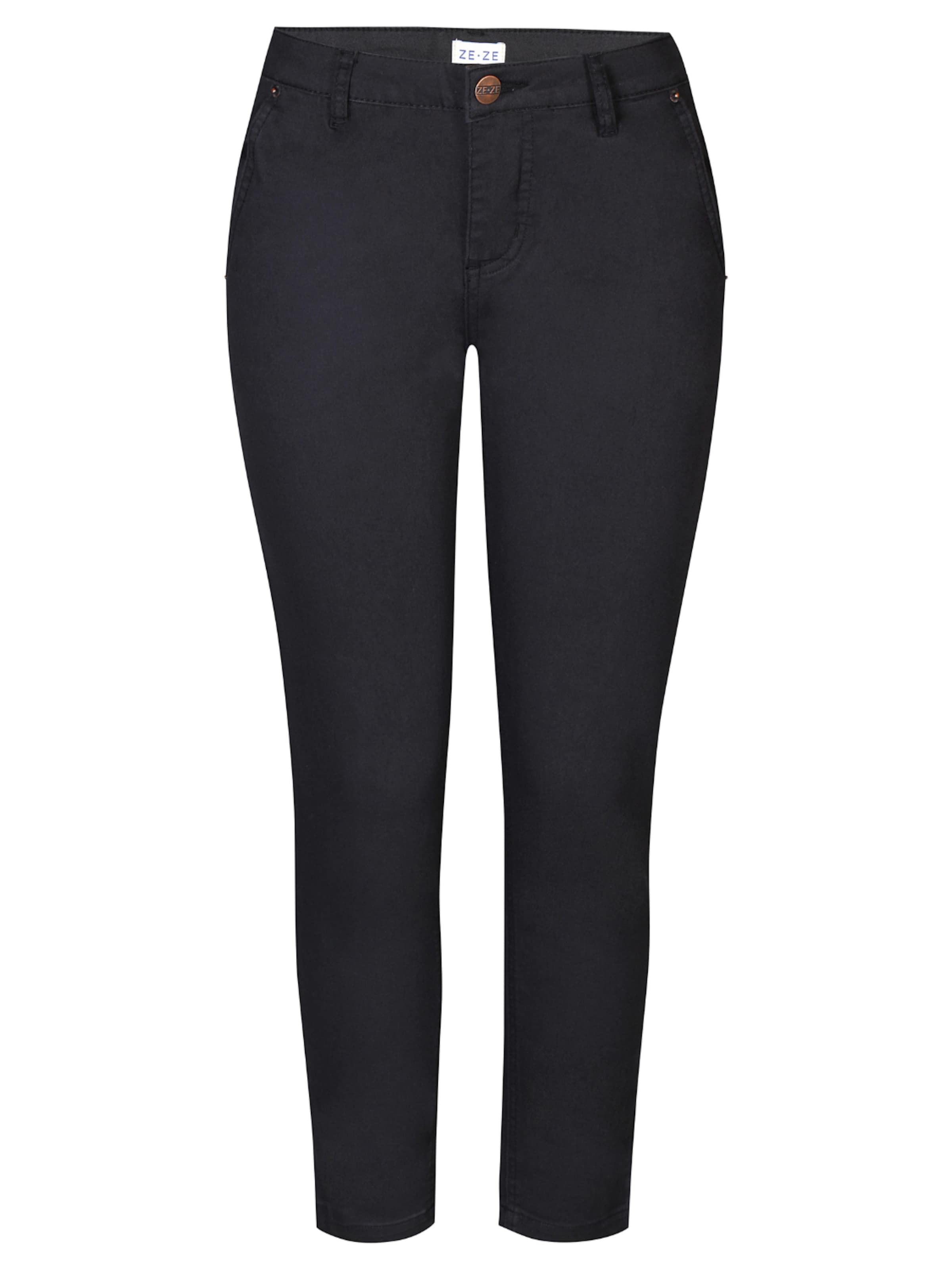 ze-ze Slimfit Jeans 'Sanne 381' in Zwart: voorkant