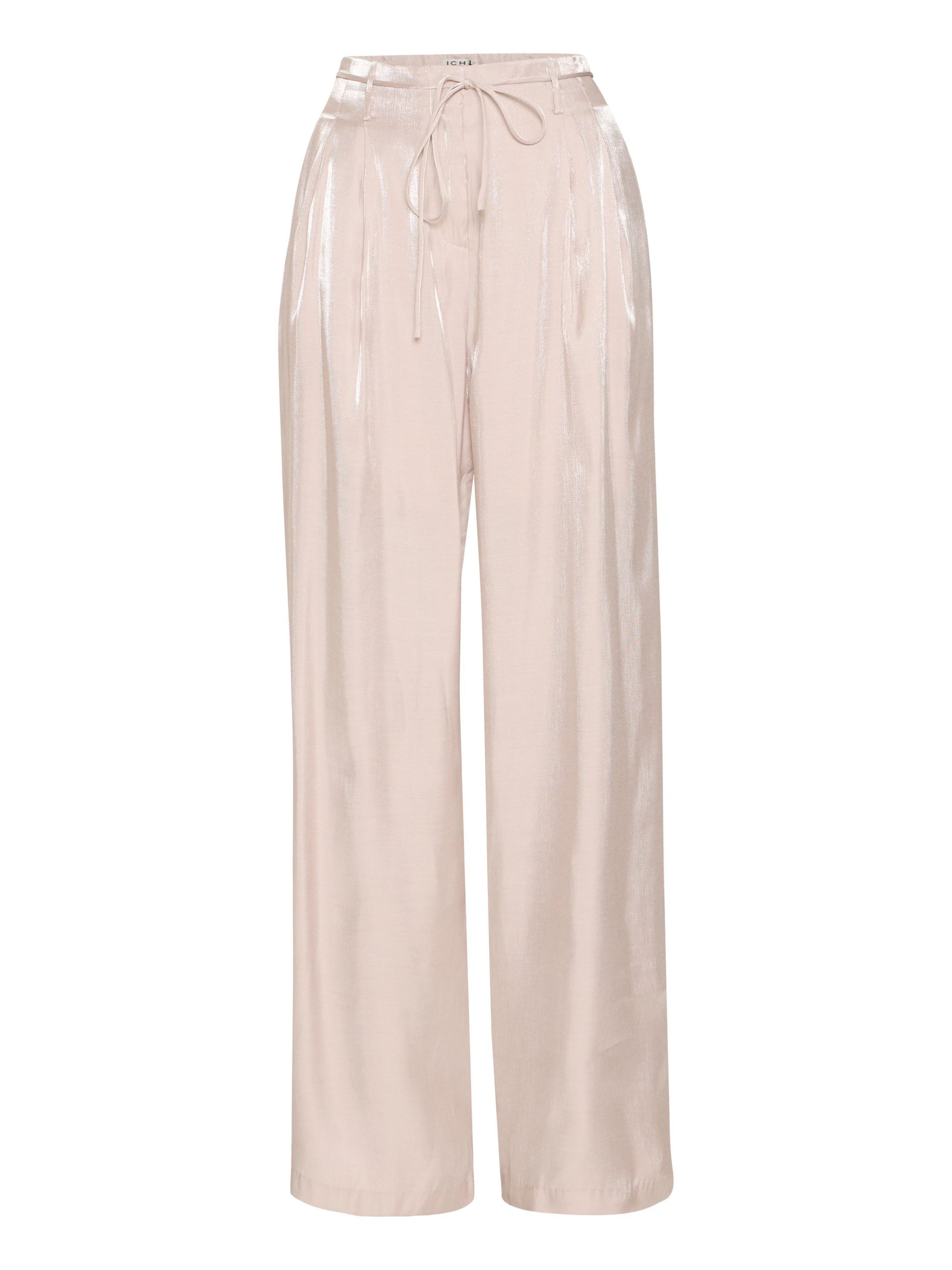 ICHI regular Bukser med lægfolder 'Raddix' i pink: forside