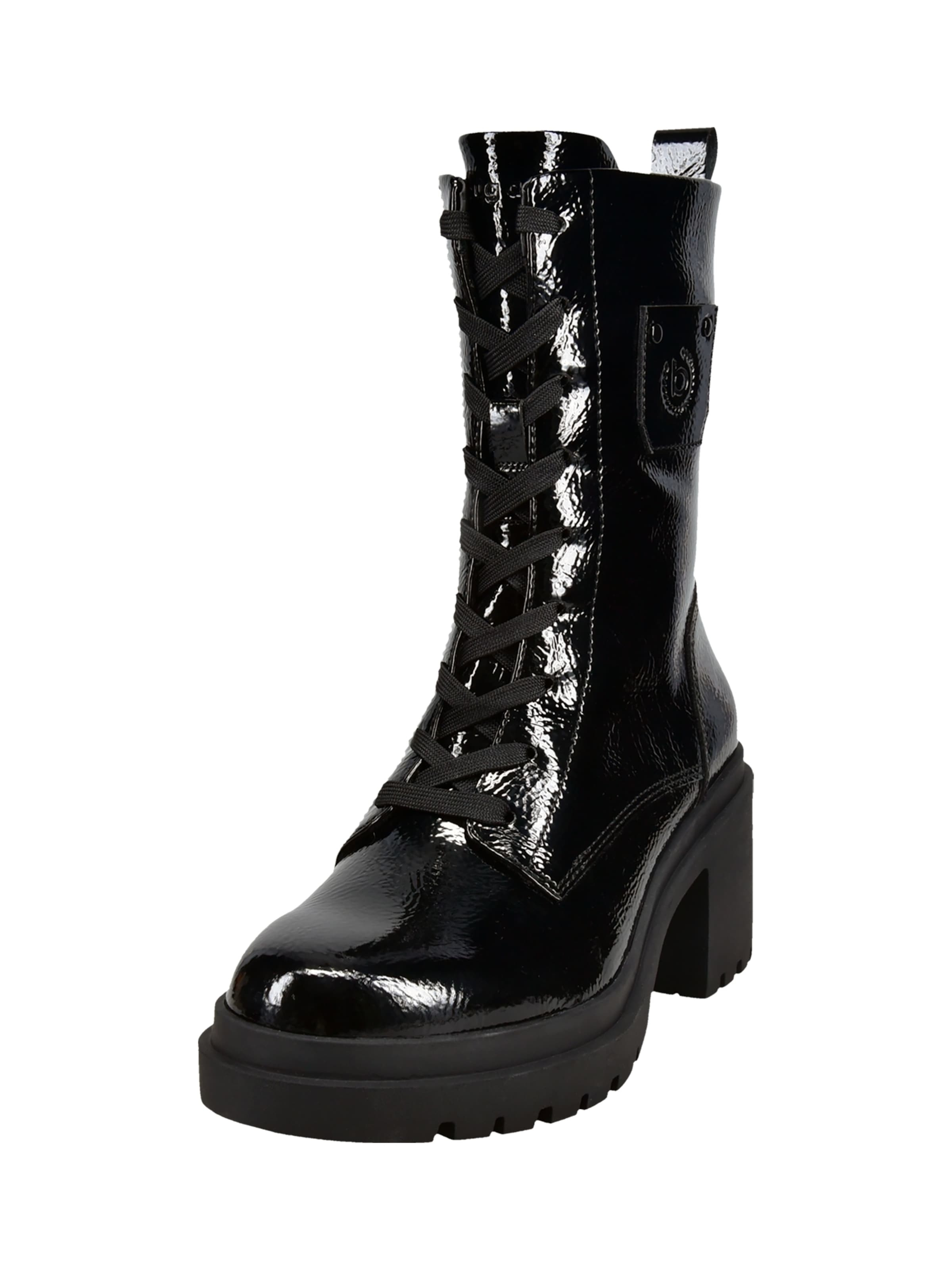 Bottines à lacets bugatti en noir : devant