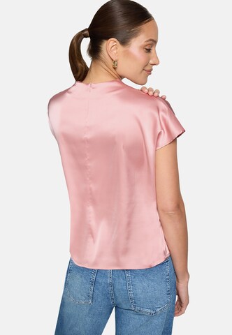 zero Satin-Bluse mit Kragen in Pink