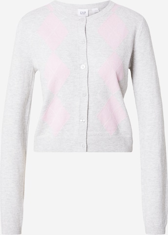 GAP Kardigán 'CASHSOFT ARGYLE' - Sivá: predná strana