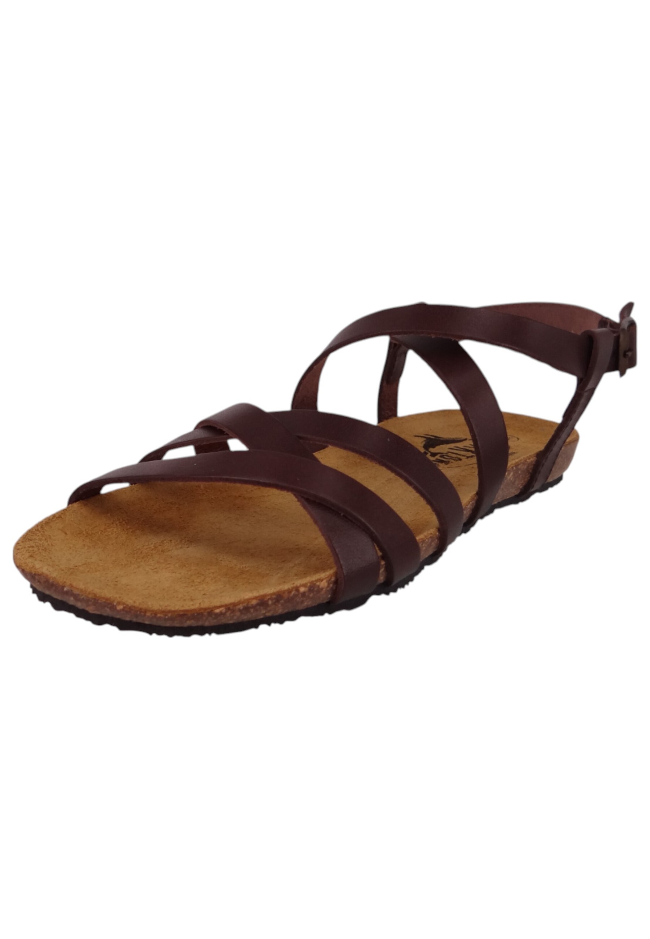 Sandales à lanières Plakton en marron : devant