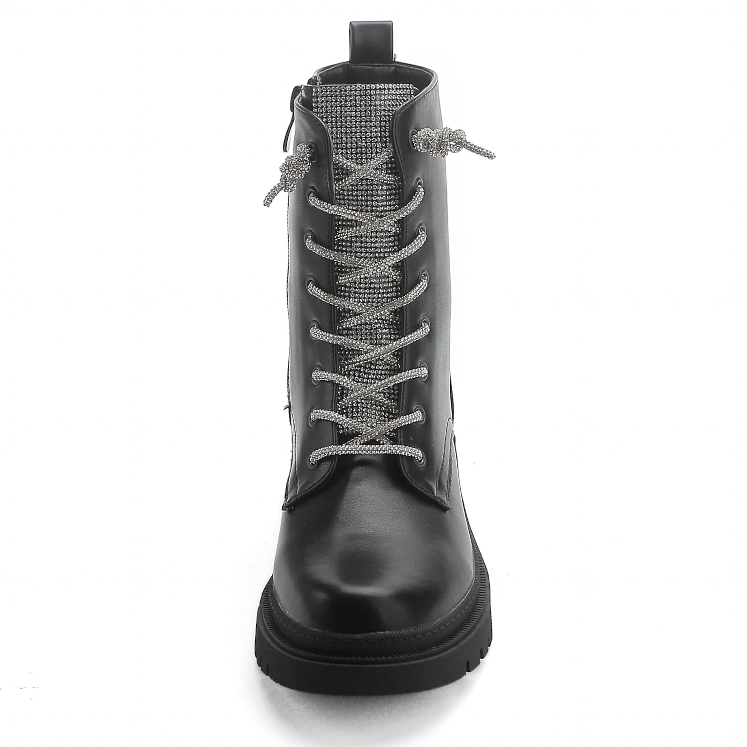 Bottines à lacets Elara en noir