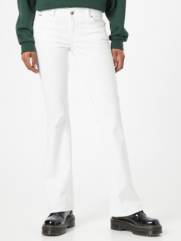 Pepe Jeans גזרת פעמון ג'ינס 'NEW PIMLICO' בלבן: מלפנים