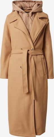 BRAVE SOUL Between-Seasons Coat in Beige: front