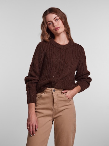 PIECES Sweater 'Sandra' in Brown: front