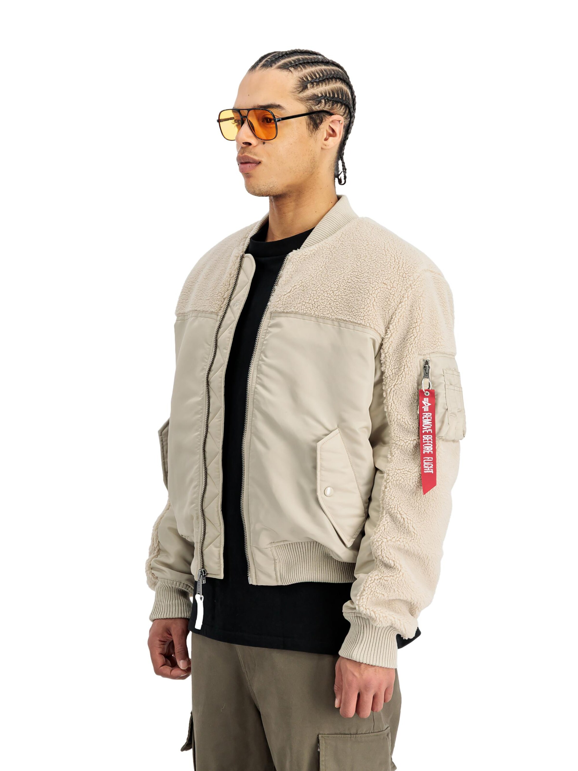 ALPHA INDUSTRIES Between-Season Jacket 'MA-1 Teddy' in Beige