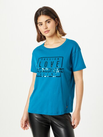 T-shirt MOS MOSH en bleu : devant