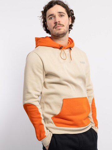 FORSBERG Sweatshirt 'Hoodie mit reflektierendem Logo' in Beige