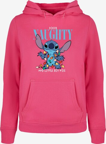 ABSOLUTE CULT Sweatshirt 'Lilo And Stitch - Naughty And Nice' in Roze: voorkant