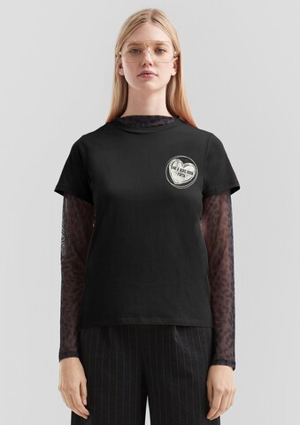 QS Shirt in Zwart: voorkant