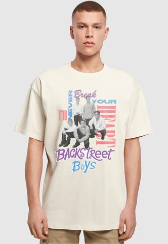 Merchcode T-Shirt 'Backstreet Boys' in Beige: predná strana