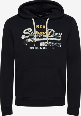 Sweat-shirt 'Vintage Logo' Superdry en noir : devant