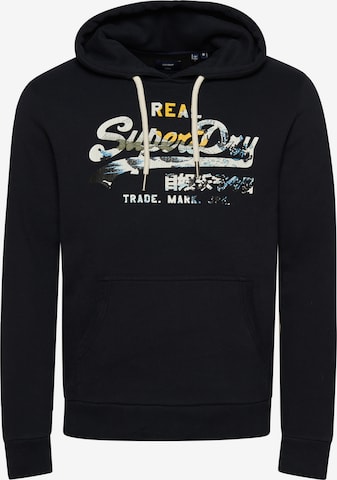 Superdry Sweatshirt 'Vintage Logo' in Zwart: voorkant