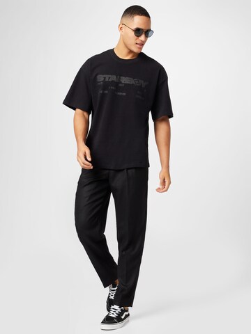 Wax London Regular Pleat-Front Pants in Black