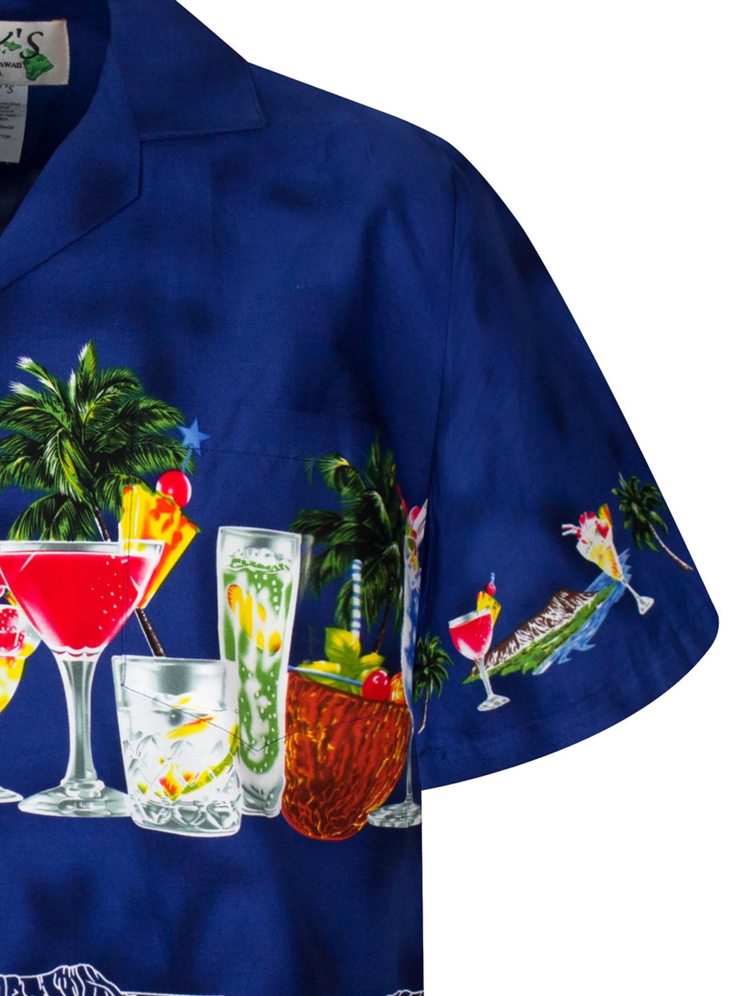 KY's Regular Fit Hemd 'Cocktail Brustdruck'‌‌‌‌‌‌ in Blau
