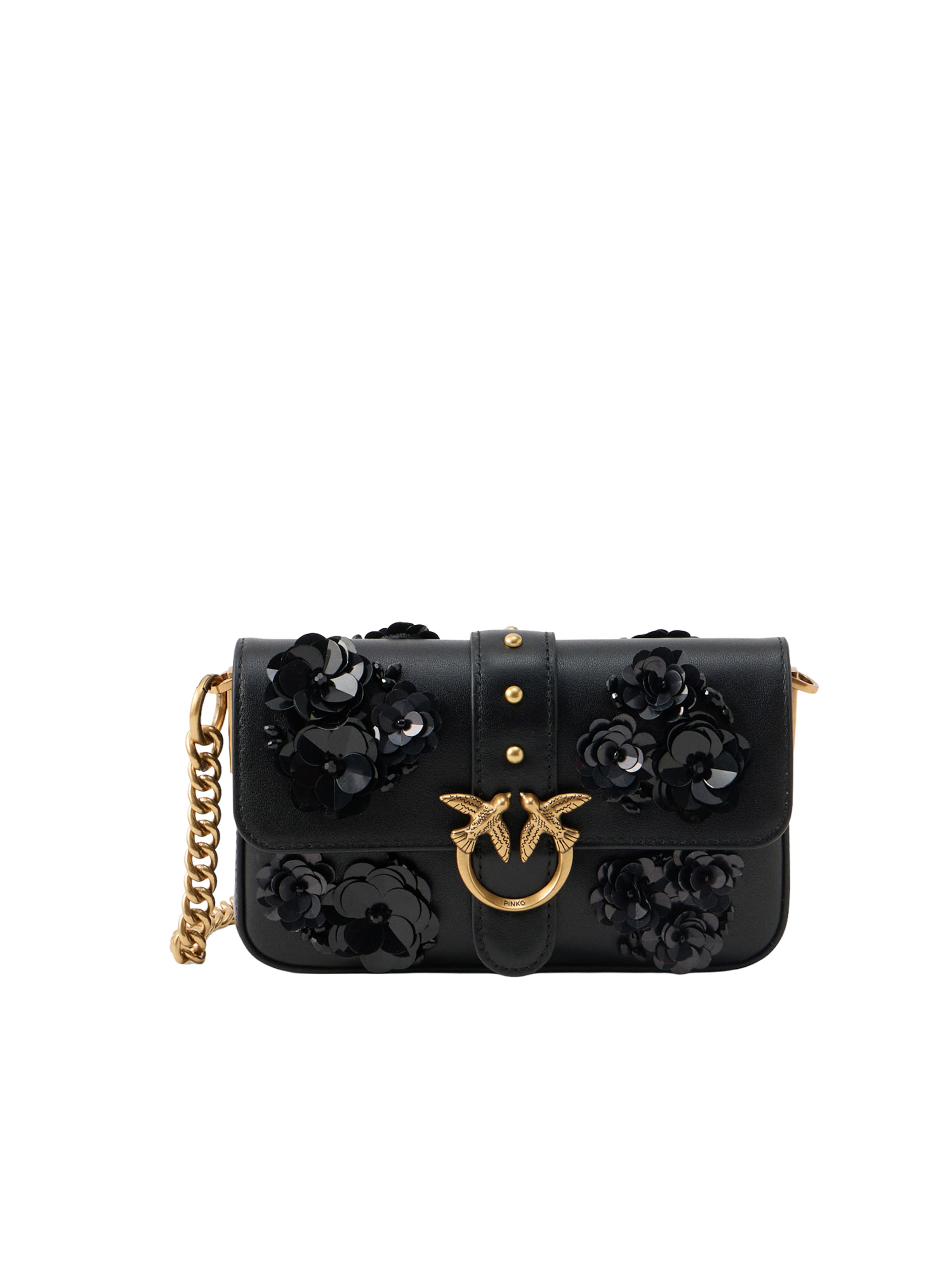 PINKO Olkalaukku 'Love One' värissä musta: etupuoli