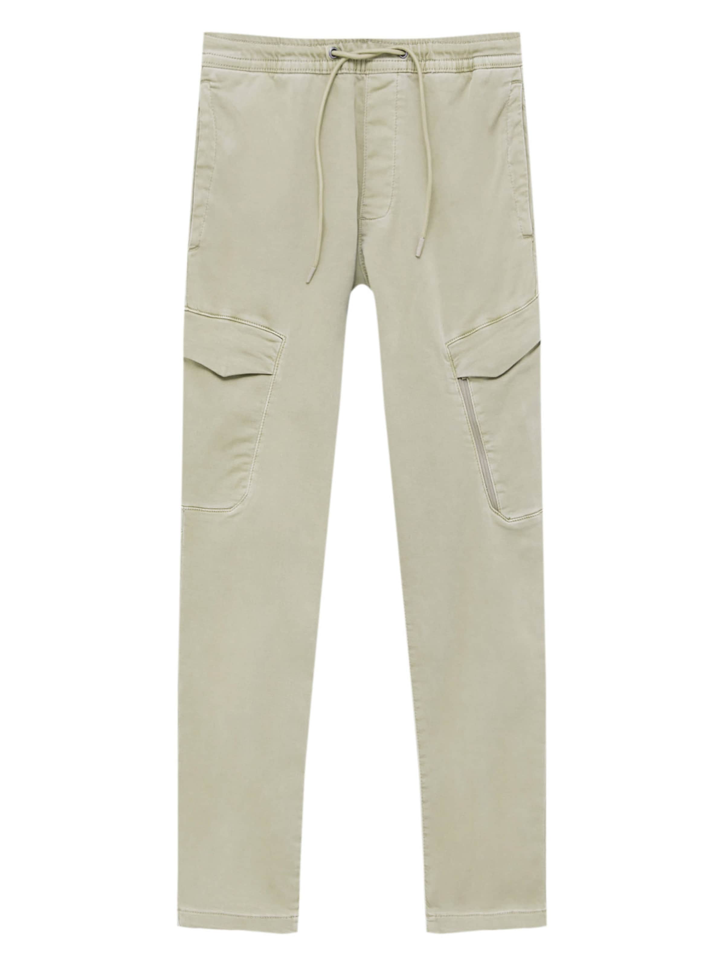 Regular Pantalon cargo Pull&Bear en gris : devant