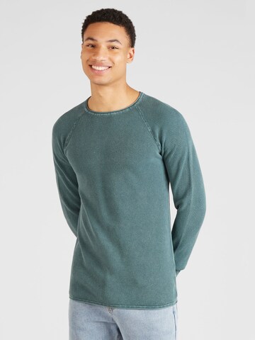 Key Largo Regular fit Пуловер 'THOMAS' в зелено: отпред