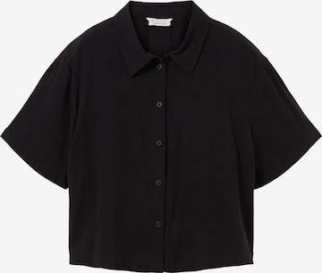 TOM TAILOR DENIM Bluse in Schwarz: predná strana