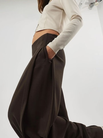 Busem Wide leg Broek in Bruin