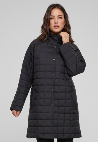 Urban Classics Winter Coat in Black: front