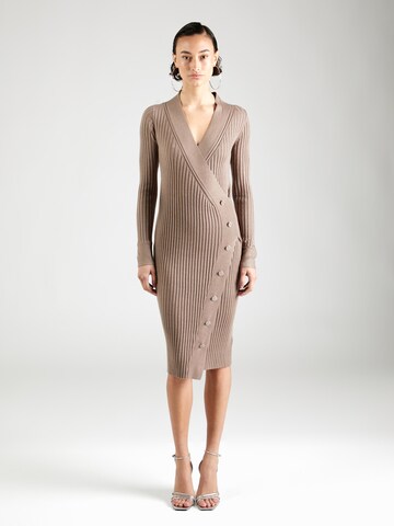 GUESS Knitted dress 'CECILE' in Brown: front