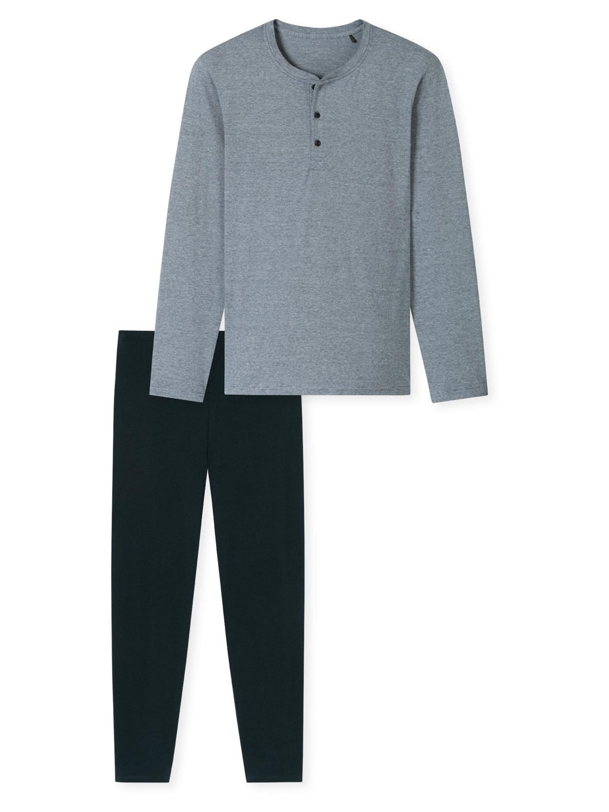SCHIESSER Pyjama lang 'Casual Essentials'‌‌‌‌‌ in Blau: Vorderseite