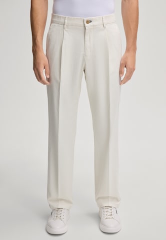 JOOP! Jeans Regular Bandplooibroek 'Rafael' in Wit: voorkant