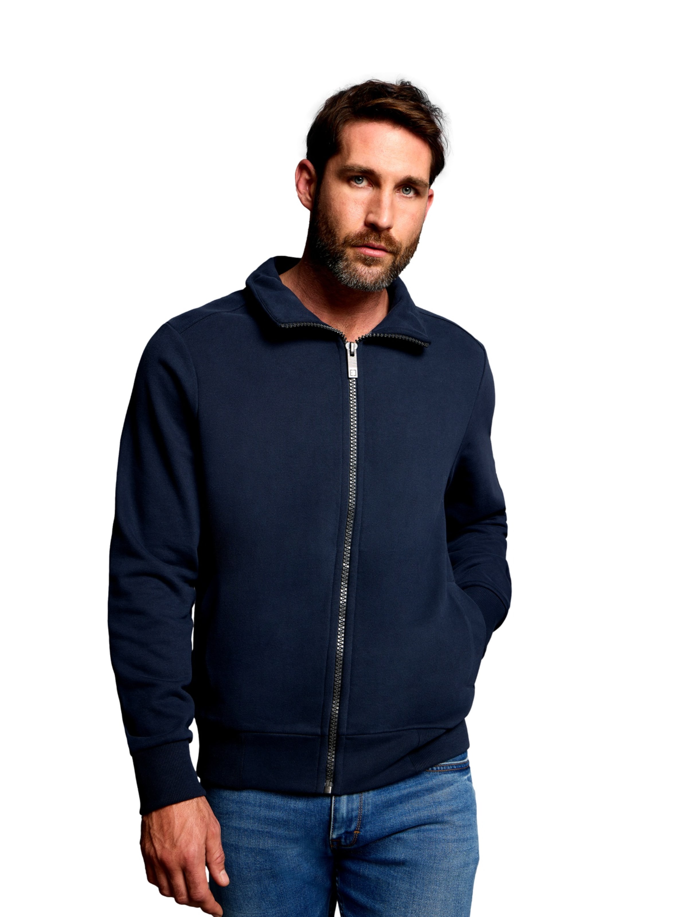 Elbsand Sweat jacket 'Levin' in Blue: front