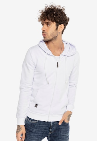 Redbridge Zip-Up Hoodie 'New Haven' in White: front