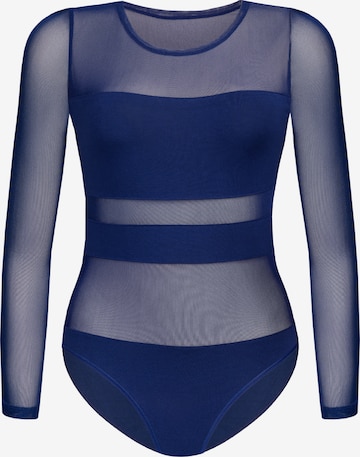 TEYLI Shirt Bodysuit in Blue: front