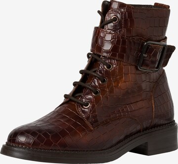 TAMARIS Lace-Up Ankle Boots in Brown: front