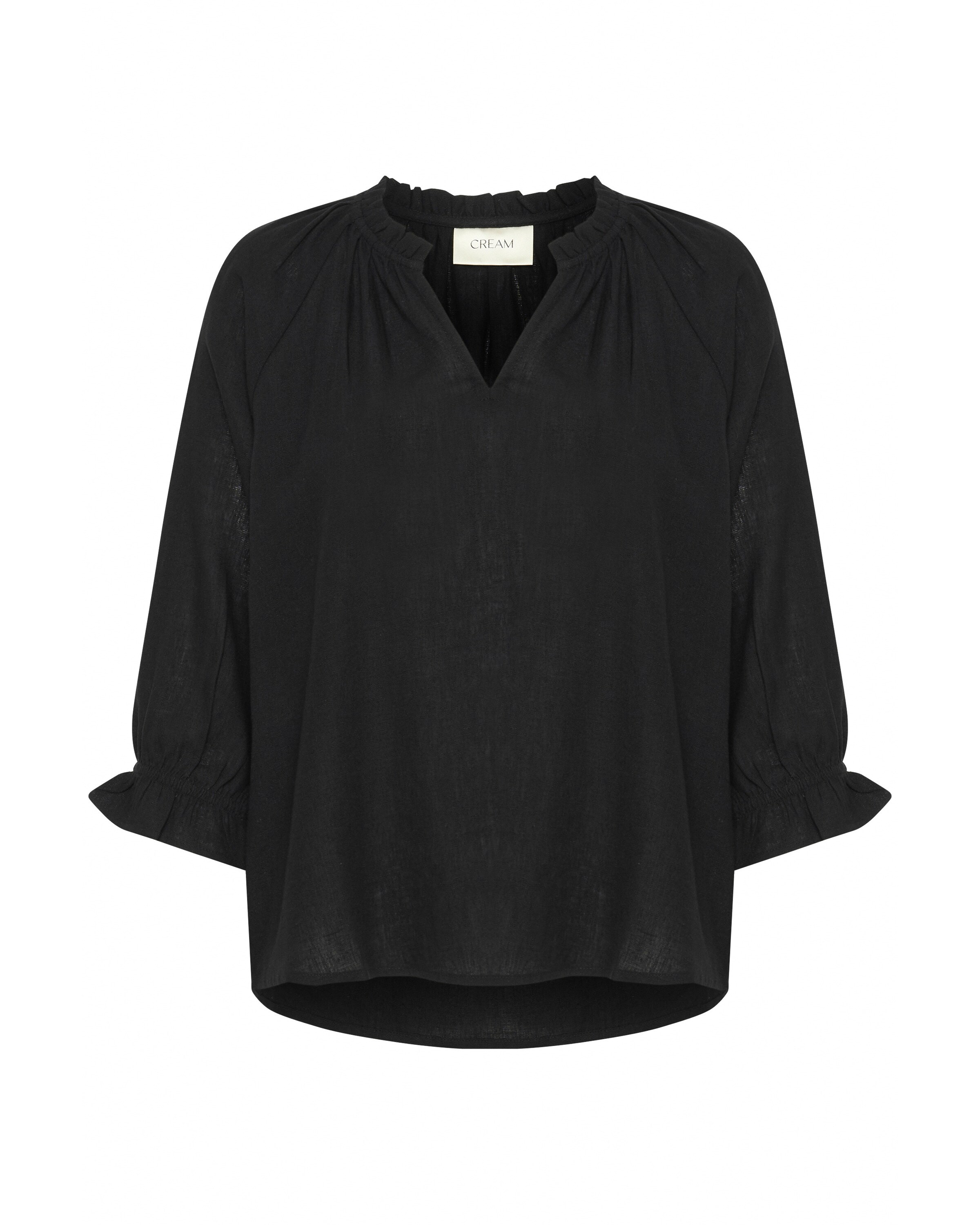 Cream Blouse 'Venta' in Zwart: voorkant