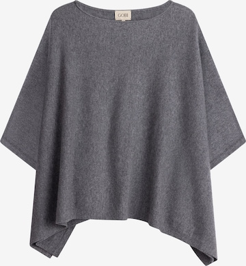 GOBI Cashmere Sweater 'Women's Boat-Neck Cashmere Poncho' in Grey: front