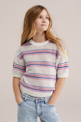 Pull-over WE Fashion en blanc : devant